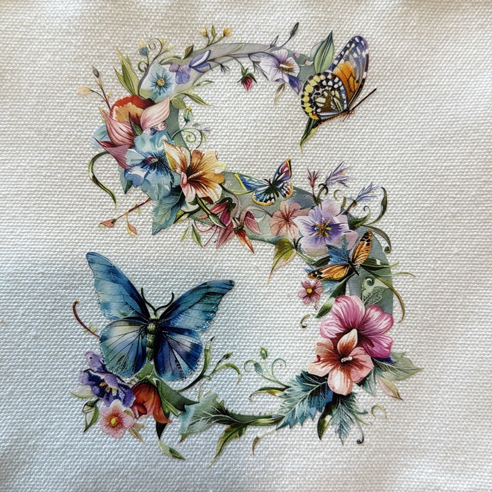 Floral Butterfly Canvas Pouch - Picture 3 of 5
